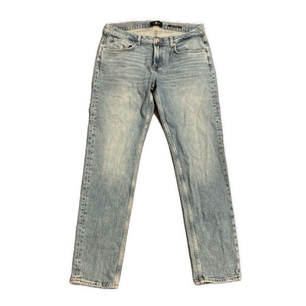 7 for all mankind mens blue slimmy tapered jeans Denim 34 X 31